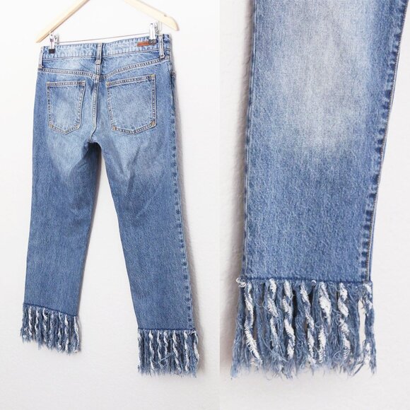 Anthropologie Pilcro and the Letterpress Hyphen Boy Fit Fringe Crop Jeans 27 - Picture 14 of 16